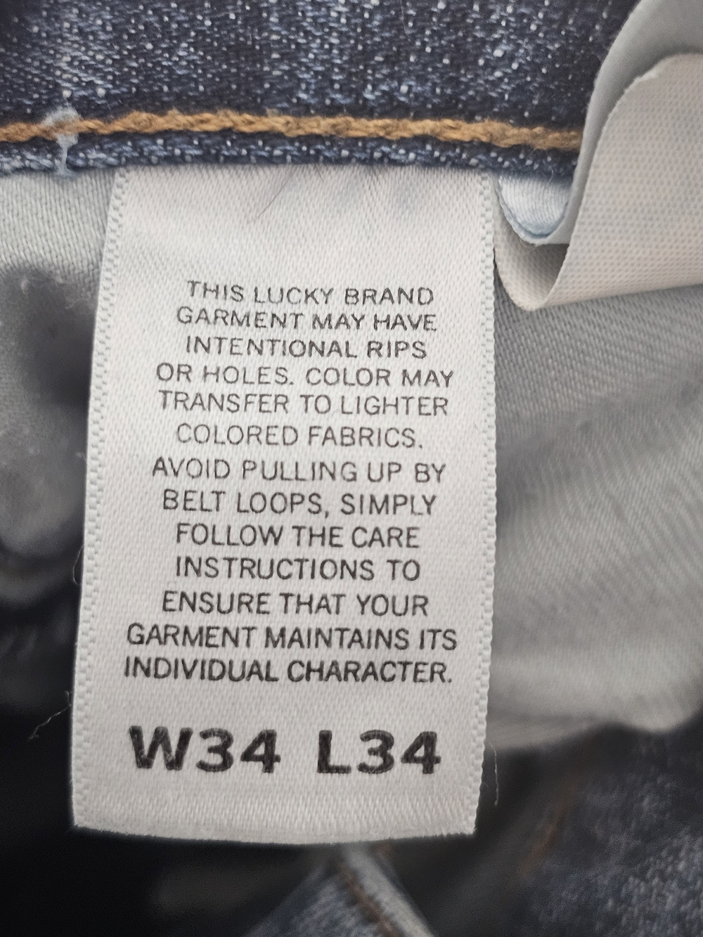 Lucky Brand 181 Relaxed Straight Jeans Mens W34 L34 Lot of 2 Blue Distressed - Picture 10 of 16